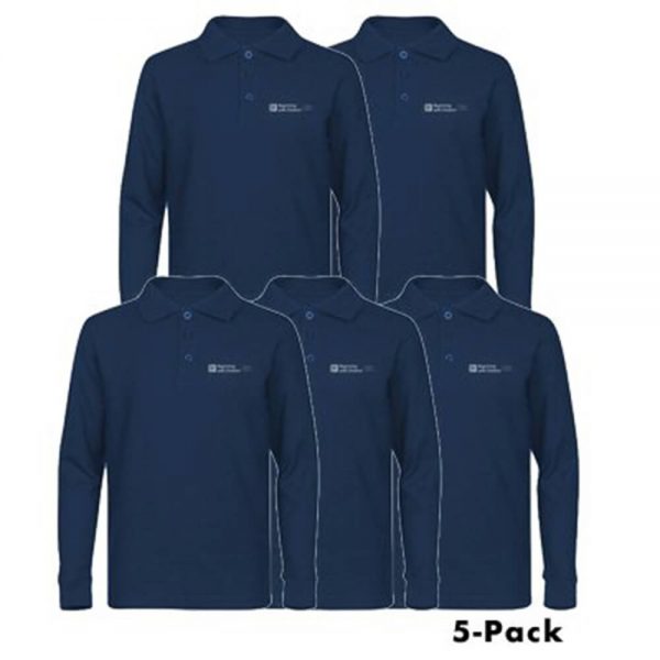 5 Pack - BWCCS2 Navy Long Sleeve Polo