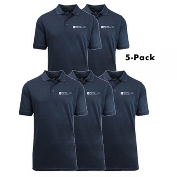 5 Pack - Navy Short Sleeve Polo