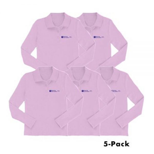 5 Pack - BWCCS2 Pink Long Sleeve Polo
