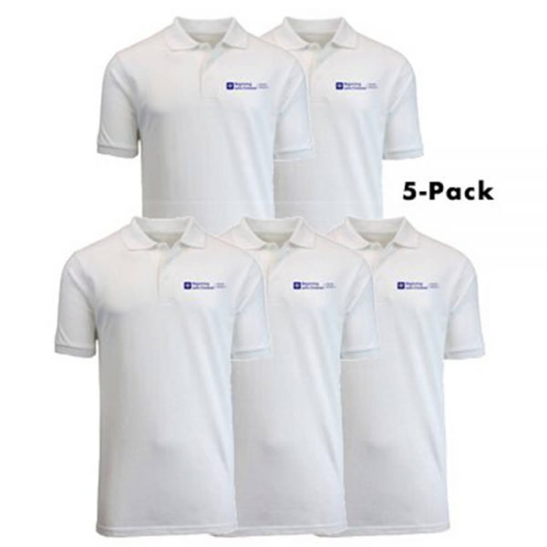 5 Pack - BWCCS2 White Short Sleeve Polo