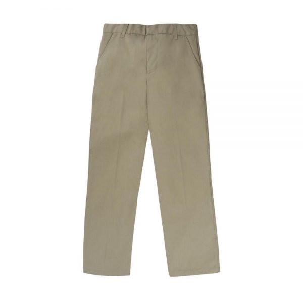 Khaki Flat Front Twill Pants