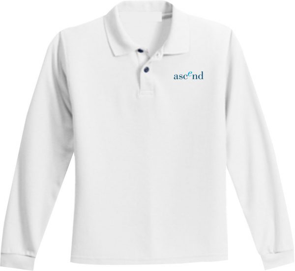 Ascend - White Long Sleeve Polo