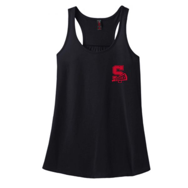 Somers Cheer Ladies Racer Back Tee - Black