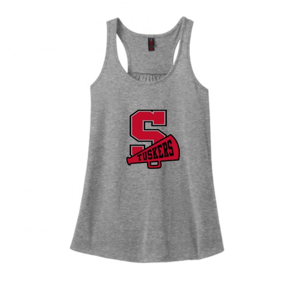 Somers Cheer Ladies Racer Back Tee - Gray