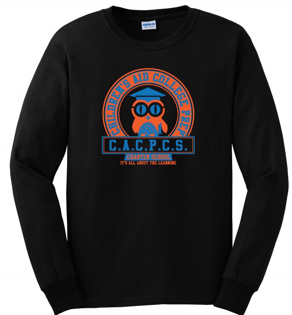 CACP Student Long Sleeve 100% Cotton Tee - Black