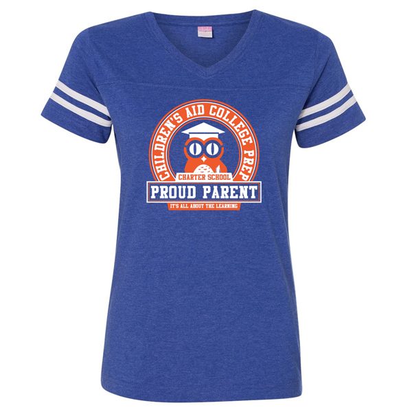 LADIES - CACP Fine Jersey V-Neck Tee - Royal/White