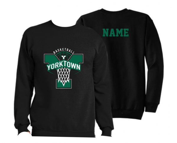 YHS Girls Basketball Crewneck Sweatshirt - Black
