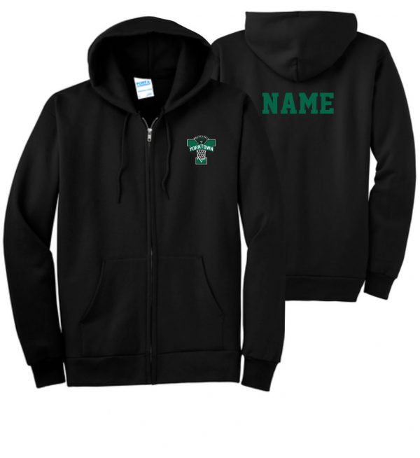 YHS Girls Basketball Full Zip Sweatshirt - Black