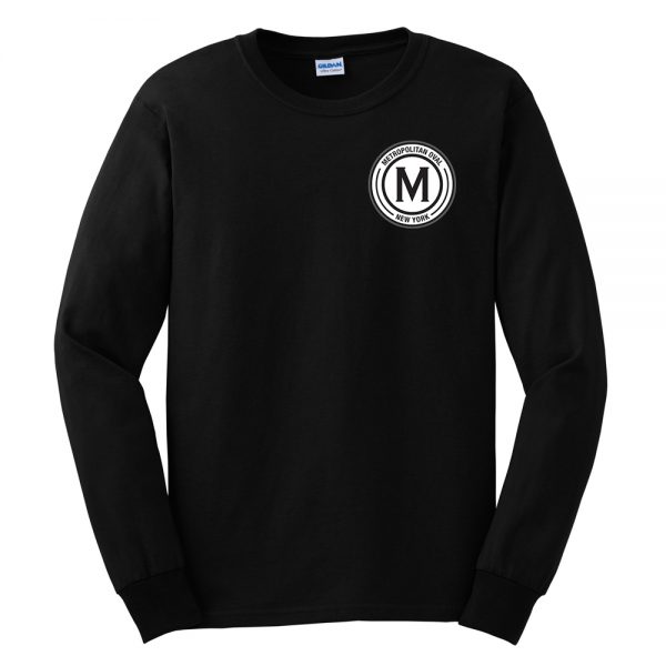 Met-Oval Gildan Ultra Cotton Long Sleeve Tee - Black