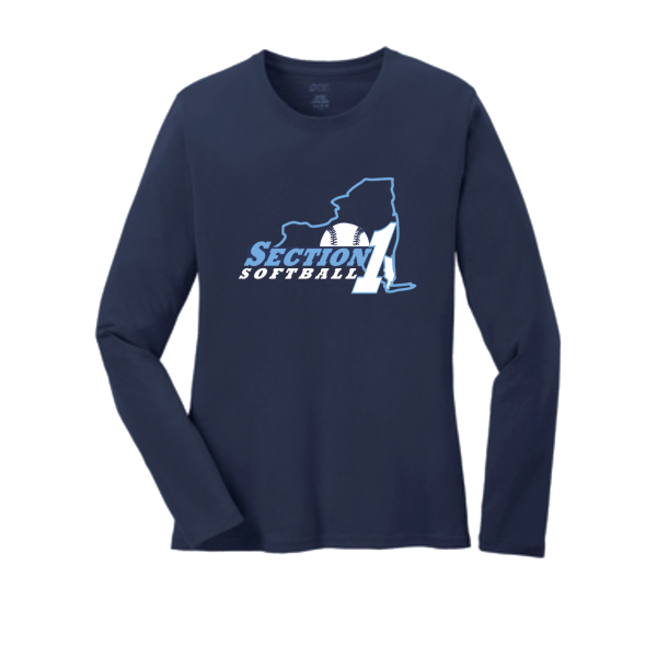 Section 1 Softball Team Navy Ladies Long Sleeve Tee