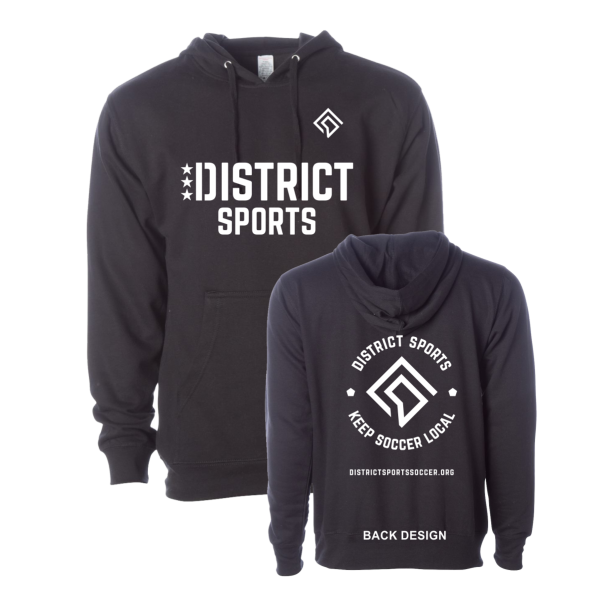 District Sports - Midweight Hooded Sweatshirt in Black