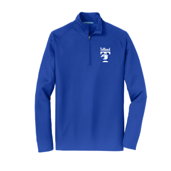 Tolland Eagles Basketball Pinpoint Mesh 1/2 Zip in Royal or Black