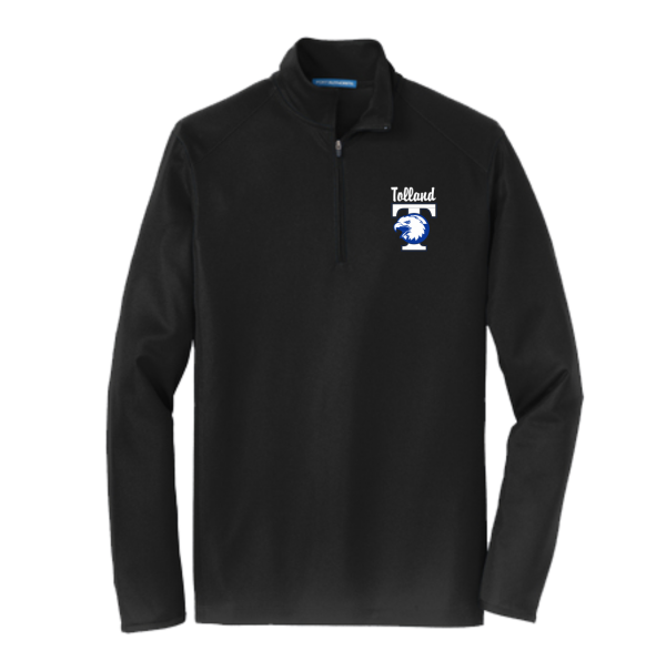 Tolland Eagles Basketball Pinpoint Mesh 1/2 Zip in Royal or Black