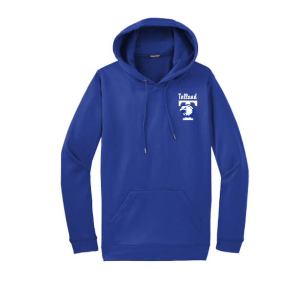 Tolland Eagles Basketball Sport -Tek Sport Wick Fleece Hoodie in Royal or Black