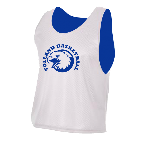 Tolland Eagles Basketball Reversible Pinnie Royal/White