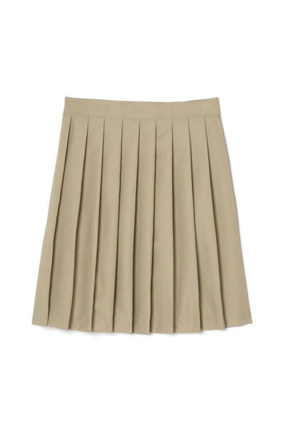 Khaki Pleated Skirt