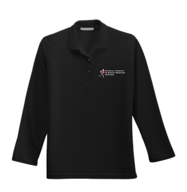 PTSMC Women's Port Authority - Ladies Silk Touch Long Sleeve Polo in Black or Burgundy or Navy or White
