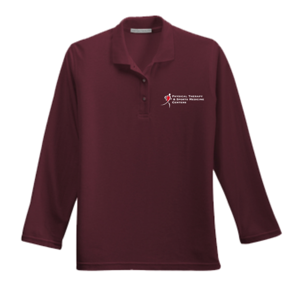 PTSMC Women's Port Authority - Ladies Silk Touch Long Sleeve Polo in Black or Burgundy or Navy or White