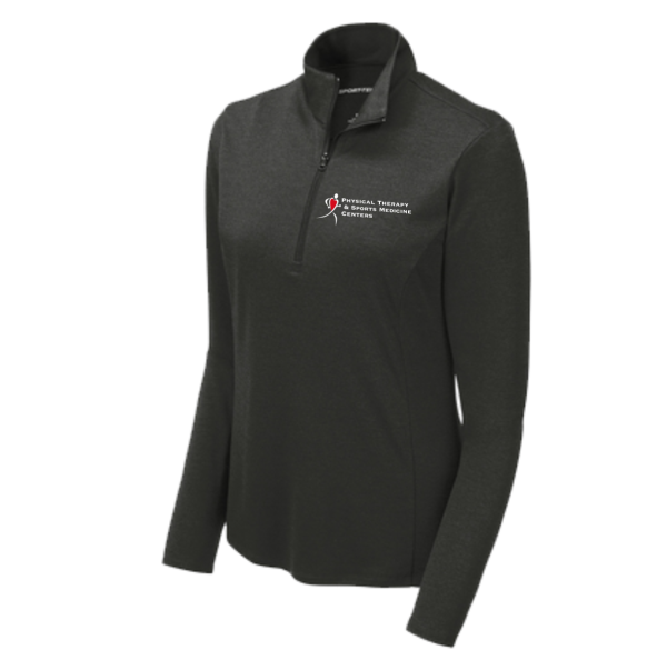 PTSMC - Sport-Tek Ladies Endeavor 1/4-Zip Pullover in Black Heather (screen print)