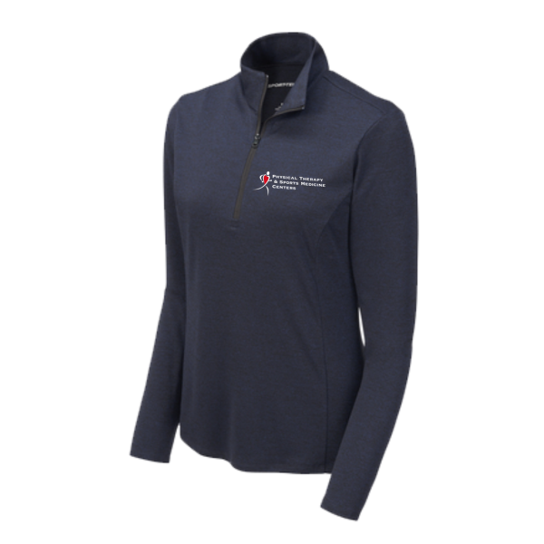 PTSMC - Sport-Tek Ladies Endeavor 1/4-Zip Pullover in Black Heather (screen print)
