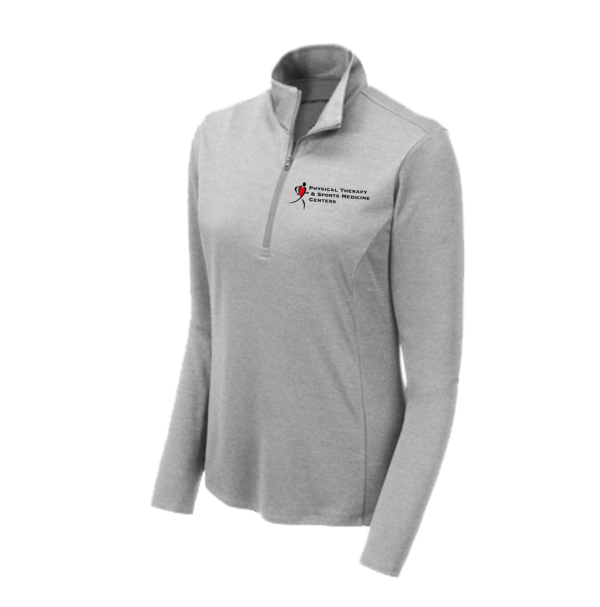 PTSMC - Sport-Tek Ladies Endeavor 1/4-Zip Pullover in Black Heather (screen print)