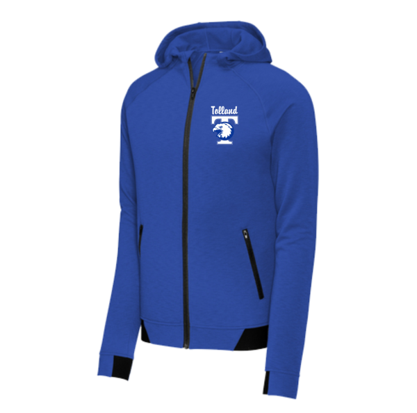Tolland Eagles Basketball PosiCharge Strive Full-Zip Hoodie in Royal