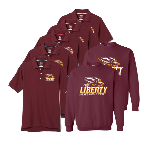 6th Grade Liberty Avenue Middle School PACK in Maroon