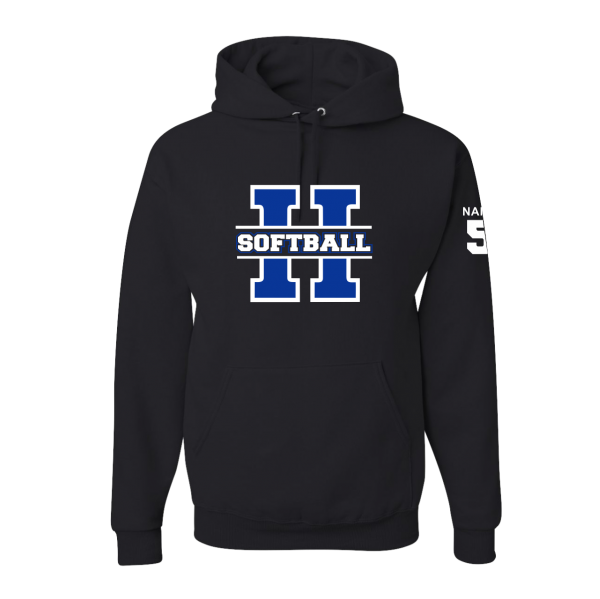 Hall Softball - JERZEES Pullover Hooded Sweatshirt in Royal or Black