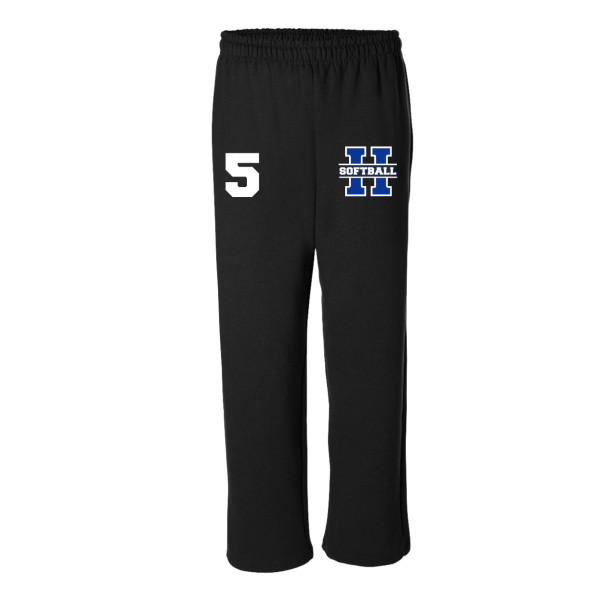 Hall Softball - Gildan Open Bottom Sweatpant in Black or Sport Grey