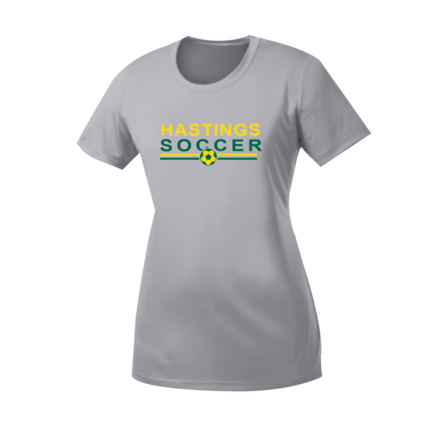 Hastings Soccer - Ladies Short Sleeve Performance Tee in Jet Black, Charcoal or Silver