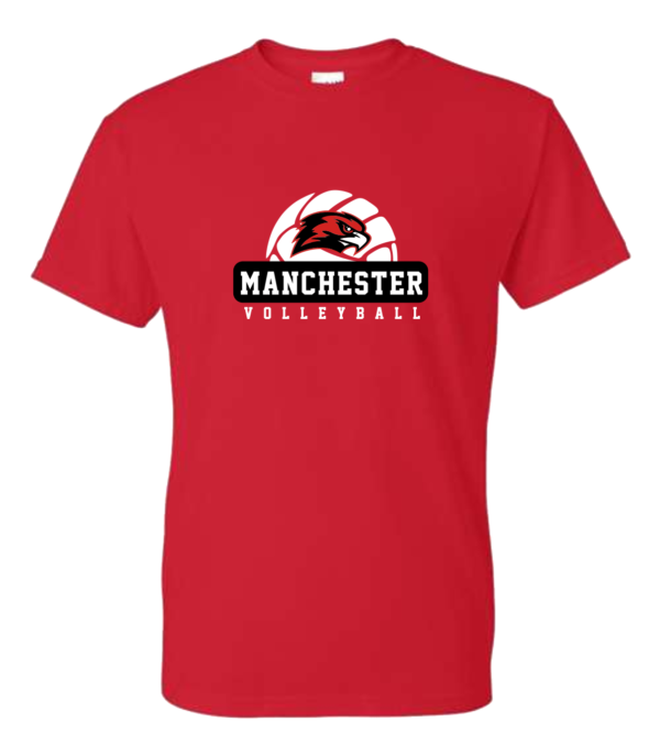 Manchester Volleyball - Gildan DryBlend 50 Cotton/50 Poly T-Shirt in Sport Grey or Red