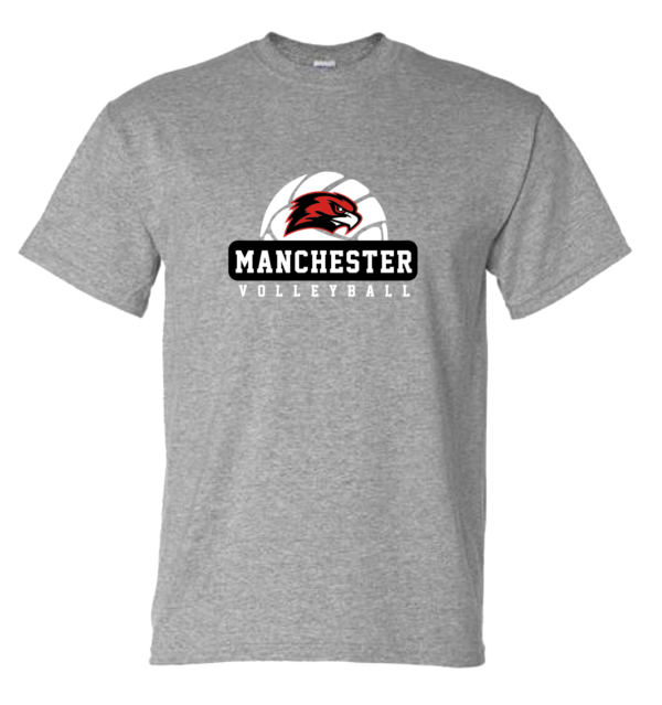 Manchester Volleyball - Gildan DryBlend 50 Cotton/50 Poly T-Shirt in Sport Grey or Red