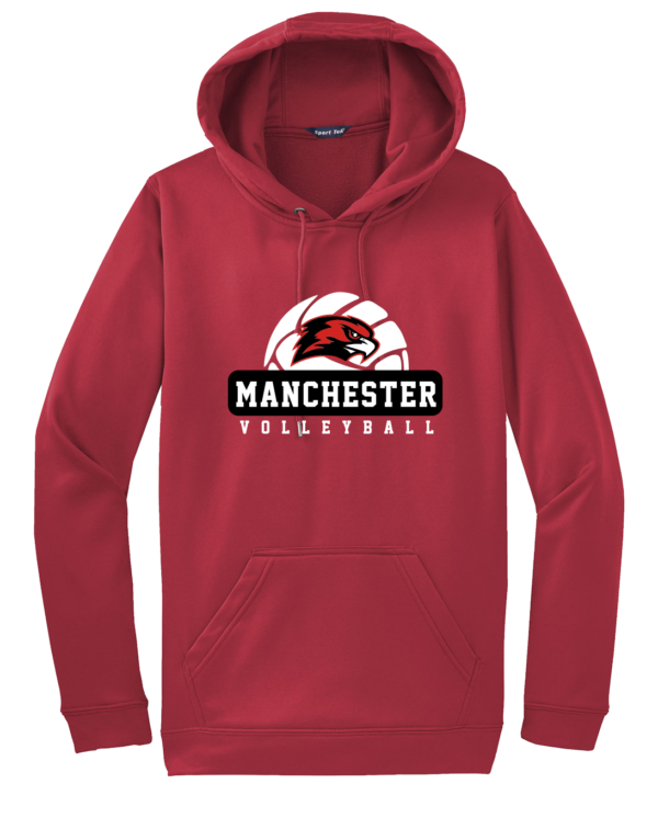 Manchester Volleyball - Sport-Tek Sport-Wick Fleece Hooded Pullover in black or deep red