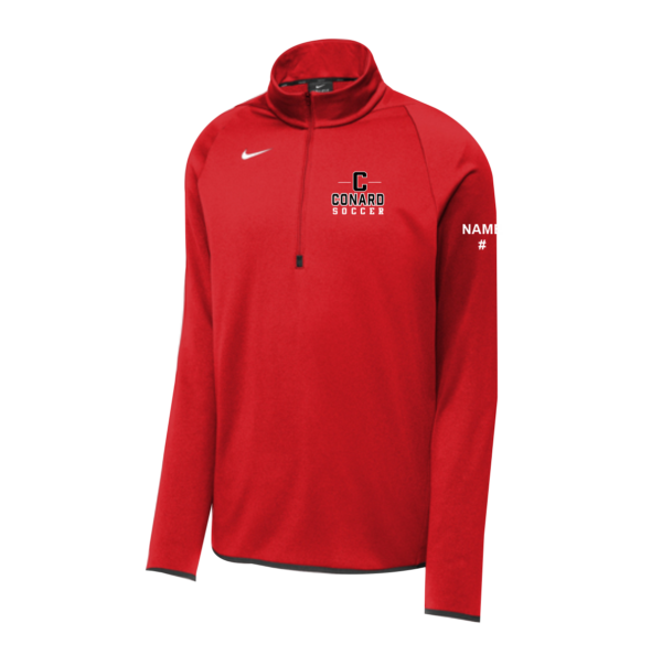 Conard HS Soccer - Nike LIMITED EDITION Therma-FIT 1/4-Zip Fleece in Scarlet or Black with Name and/or Number