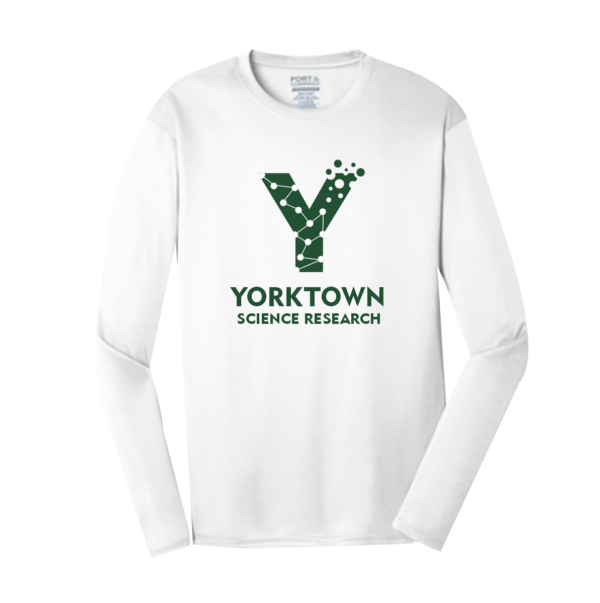 YHS Port & Company® Long Sleeve Performance Tee in White