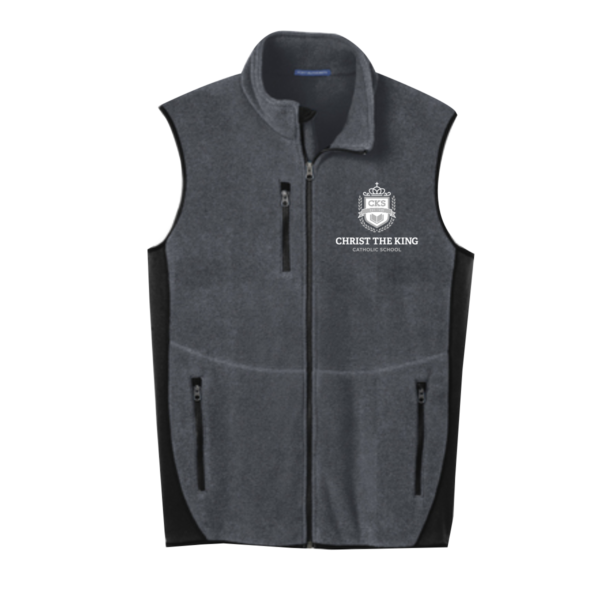 CKS - Adult Fleece Zip-Up Vest, Charcoal