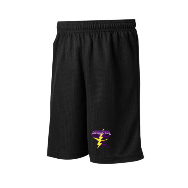 Saluda - Youth Sport-Tek® PosiCharge® Black Mesh Shorts