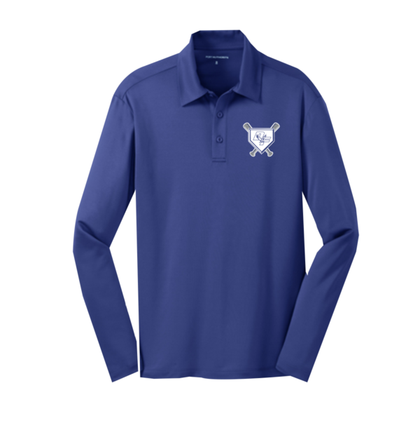 DF Baseball Port Authority® Silk Touch™ Performance Long Sleeve Polo in Royal
