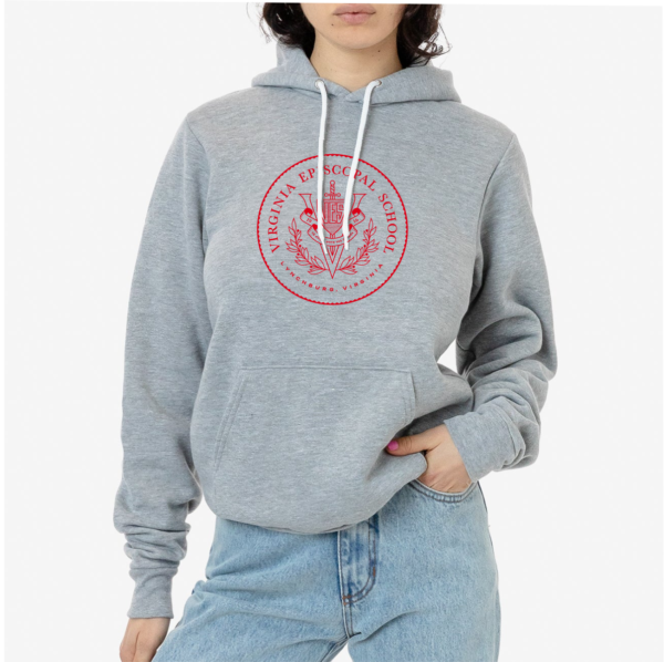 VES - LA Apparel 14oz Grey Hoodie Full Seal