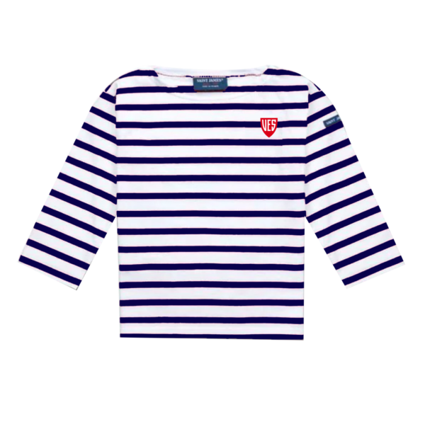 VES - YOUTH SAINT JAMES Minquidame Navy and Ecru Striped Cotton Top