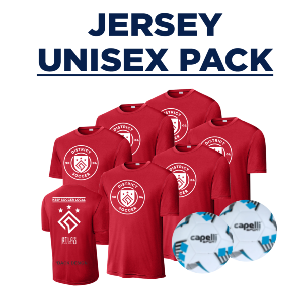 6 Pack Special Offer - 6 Unisex Performance Tees with 2 Soccer Balls