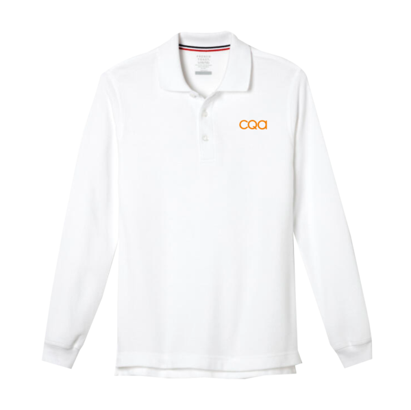 CQA I Middle - White Long Sleeve Polo