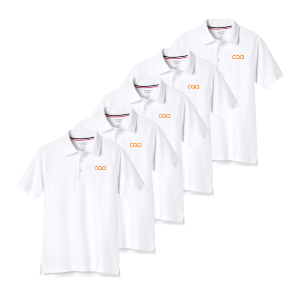 CQA I Middle - White Short Sleeve Polo Pack