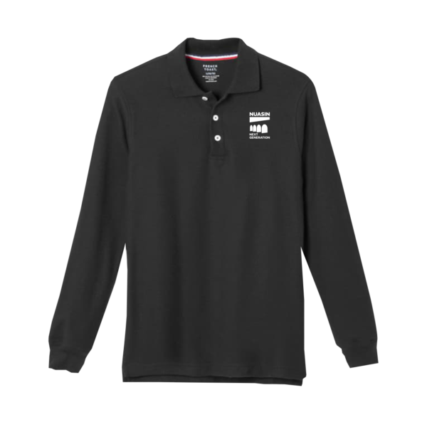 Nuasin Middle - Black Long Sleeve Polo